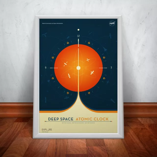 Atomic Clock Orange - NASA Poster Print. A3 A2 A1 Large Sizes