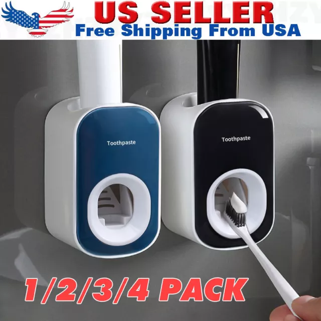 Automatic Toothpaste Dispenser Wall Mounted Holder Squeezer Bathroom Toilet Home