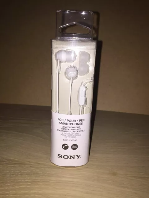 Sony MDR-EX15AP In-Ear Headphones -WHITE  Genuine Retail NEW SEALED