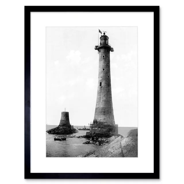 Vintage Photo Eddystone Lighthouse Plymouth Framed Print 12x16 Inch