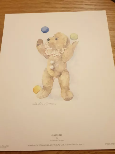 Fine Art Print...Teddy Bears "Juggling" by Christine Groves