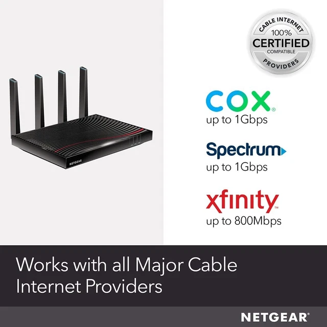 NETGEAR Nighthawk DOCSIS 3.1 X4S AC3200 WiFi Cable Modem Router  C7800-200NAS