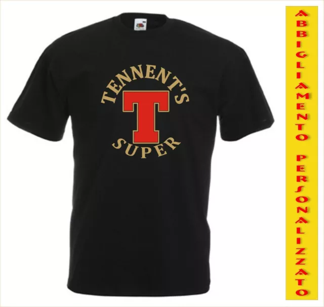 T-Shirt maglietta unisex logo Tennent's Super Beer birra Uomo/Ragazzo/Donna SMLX