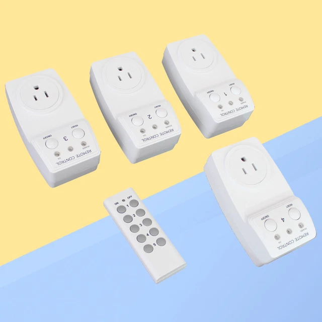 Prise de commutateur de commande à distance sans fil 4PCS avec 1 contrôleur à 7