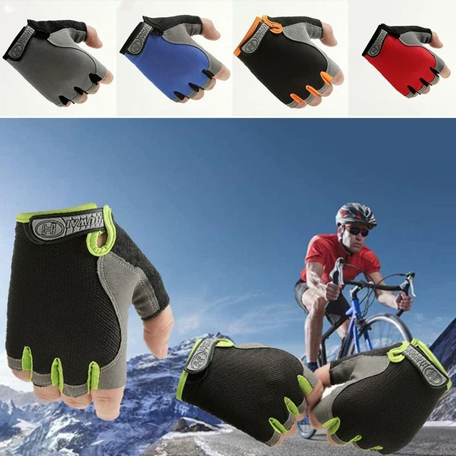 Nuovo Mezze Dita Guanti da Ciclismo Moto Bici MTB SPORTS Antiscivolo Traspirante