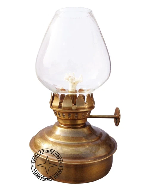 Messing Antik Replik 5 Zoll Tischlaterne Glas Öllampe Gif Artikel
