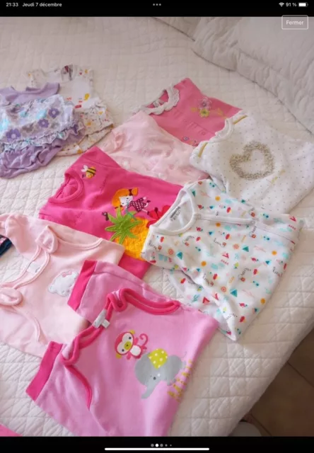 lot  20 pièces vêtements bébé fille été 1 mois 2