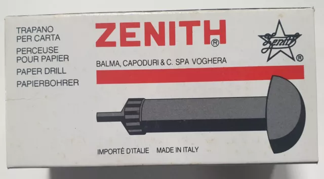 ZENITH 835 trapano per carta, con tre fustelle