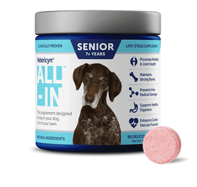 Vetericyn All-In Well-Being Supplement for Senior Dogs 90 Chewable Tablets