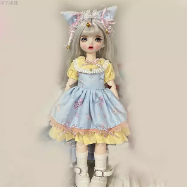 Kids Gift Full Set 1/6 BJD Doll Ball Jointed Girl Eyes Dress Face Makeup Toys