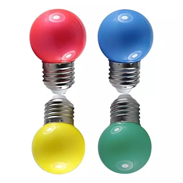 Lampadina ad incandescenza E27 colorata  - 25W  SFERA piccola gialla rossa verde 2