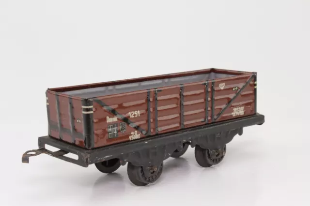 Blechspielzeug Spur 0 Kraus Fandor 1251 offener Güterwagen Hochbordwagen US Zone