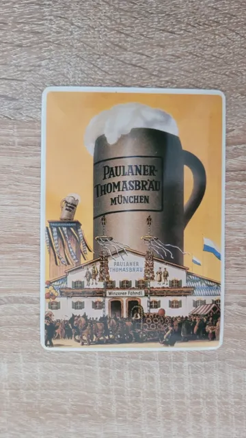 Blechpostkarte Paulaner Thomasbräu  Oktoberfest München