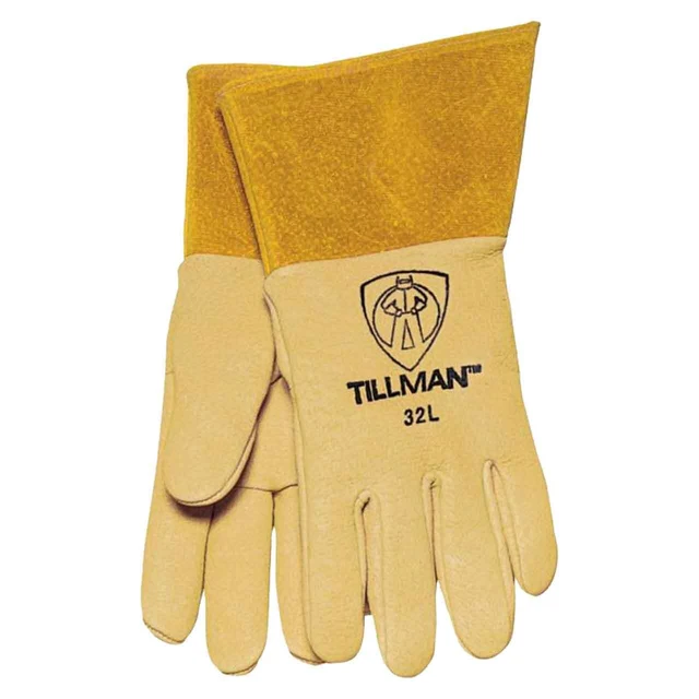 Tillman 32 Heavy Duty Top Grain Pigskin 4" Cuff MIG Welding Gloves Small