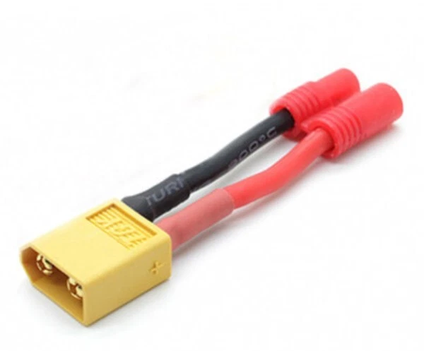 XT60 to HXT 3.5mm Connector Battery Adapter Compatible w/Walkera QR X350 1pc