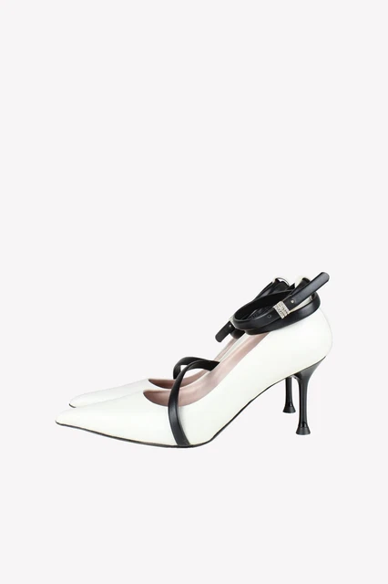 MSGM Chaussures Escarpins Femmes Eu 37 Noir/Blanc Talons Hauts Stilettos