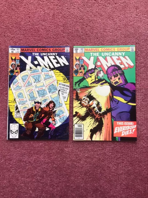 Uncanny X-Men #141 & 142 1st Prints from 1980 VF Grade