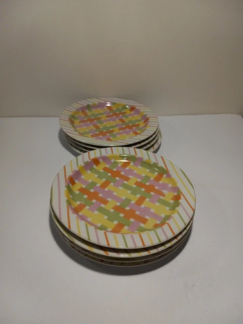 Vtg Amm - Taste Setter Collection Ribbonette Dessert Plates 6.5" Lot Of 8 RARE