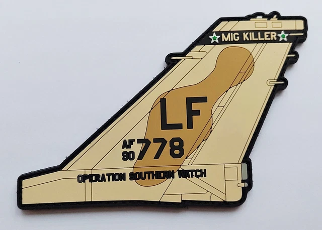 USAF 310th FS F-16 90-0778 LF Heritage Desert Storm Mig Killer PVC Tail Patch