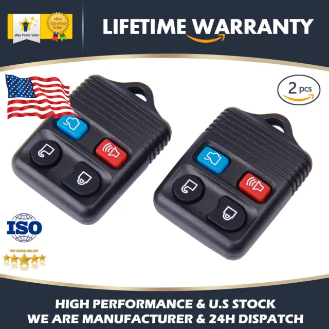 2pcs Replacement Car Keyless Entry Remote Control Alarm Key Fob Clicker For Ford