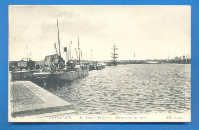 CARTE POSTALE DUNKERQUE.LE Bassin Freycinet, Paquebots Au Quai.france ...