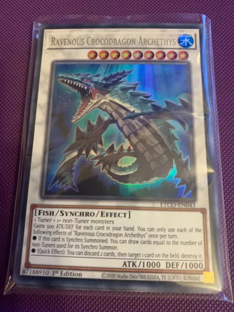 Yugioh ETCO-EN043 Ravenous Crocodragon Archethys 1st Edition Ultra Rare NM/LP