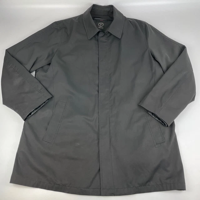 TUMI T-Tech Mens 2XL Trench Coat Zip Out Lining Water Rep Rain Jacket *Read Desc