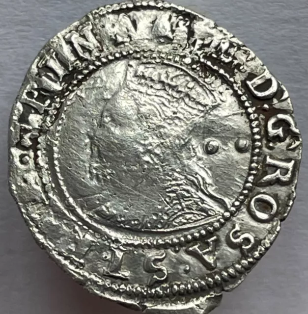 1582-83 Elizabeth I (1st) silver hammered half groat bell mm Tower Mint