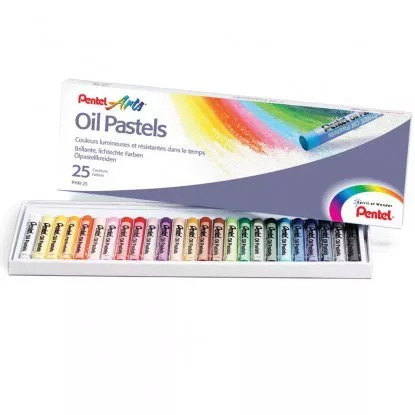 Pentel Arts 25 Farben Oil Pastels Ölpastellkreiden PHN-25U Kreativ Ölmalerei