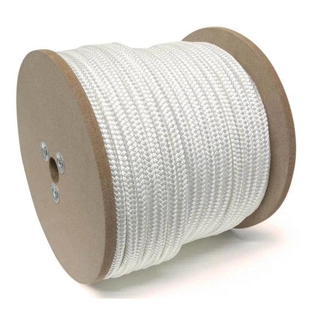 1/2 in. x 300 ft. Nylon Marine-Grade Double Twin Braid Rope, White