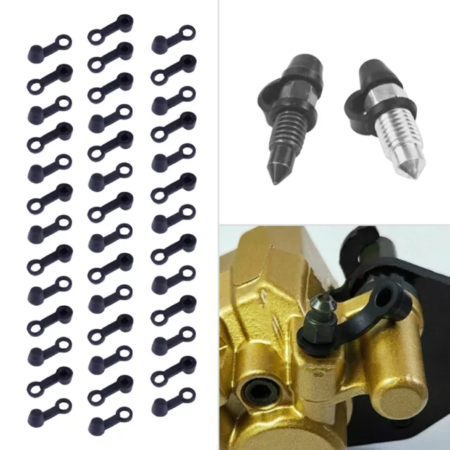 40x Brake Bleeder Screw Cap Oil Drain Pump Rubber Dust Cover pour Motorcycle Car