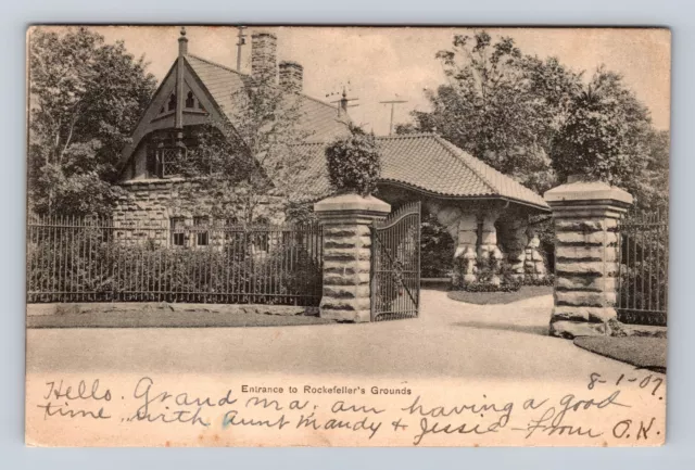 Mount Pleasant NY-New York, Entrance To Rockefeller's, Vintage c1907 Postcard