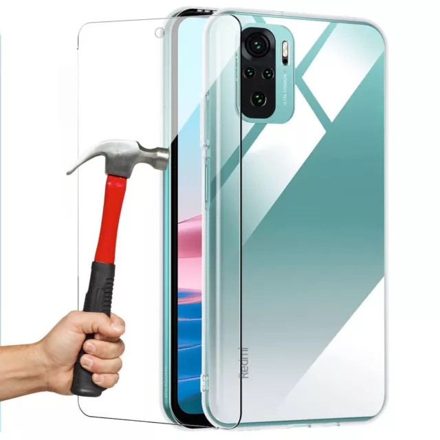 Coque Silicone + Verre Trempé pour Redmi 10C 9 8 Note 11 Pro 10 Pro 9 Protection