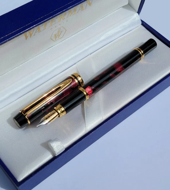 Stylo Plume Waterman Man 200 - Rouge Et Noir Minéral - Écrin Et Recharges Inclus