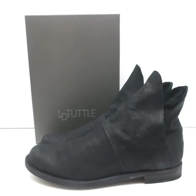 LD Tuttle Narcissus Ankle Boots Black Nubuck Leather Size 38.5 NEW