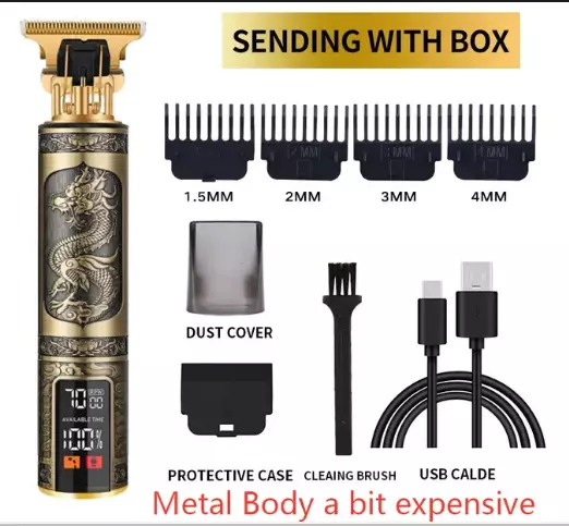 Hair Trimmer Clipper  T9 LCD USB Rechargeable Electric Push Shear Hair Cutting