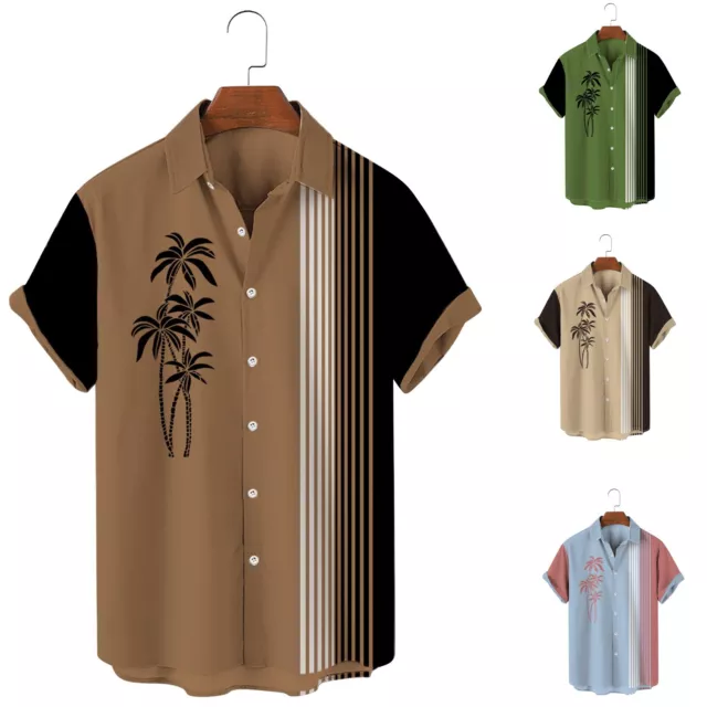 Mens Floral Hawaiian Shirts Short Sleeve Button Down Beach Shirts