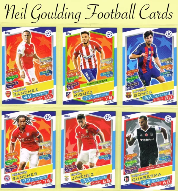 Topps Champions League MATCH ATTAX 2016-2017 ☆ Football Cards ☆ #ARS1 to #BES18