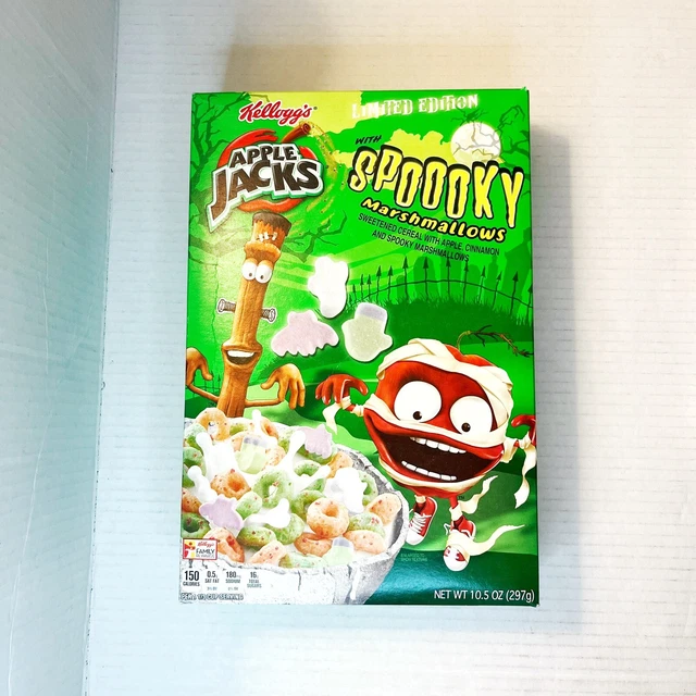 KELLOGG’S APPLE JACKS Spooky Marshmallow Cereal Limited Ed 10.5 OZ New
