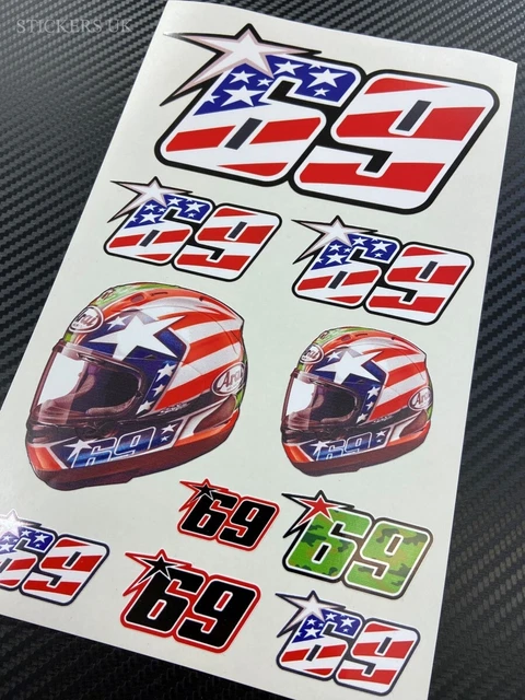 Adesivo Vinile Nicky Hayden 69 Stars And Stripes Flag USA MotoGP - Foto 6