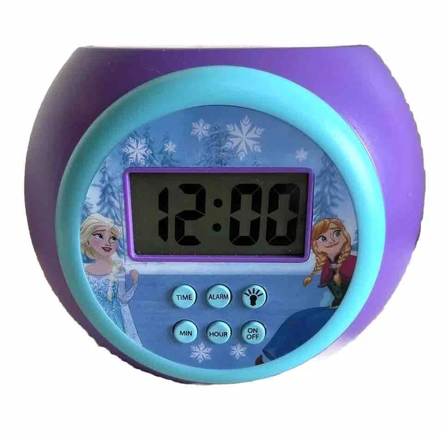 DISNEY FROZEN DIGITAL Alarm Clock Night Light Projector Snowflakes Elsa