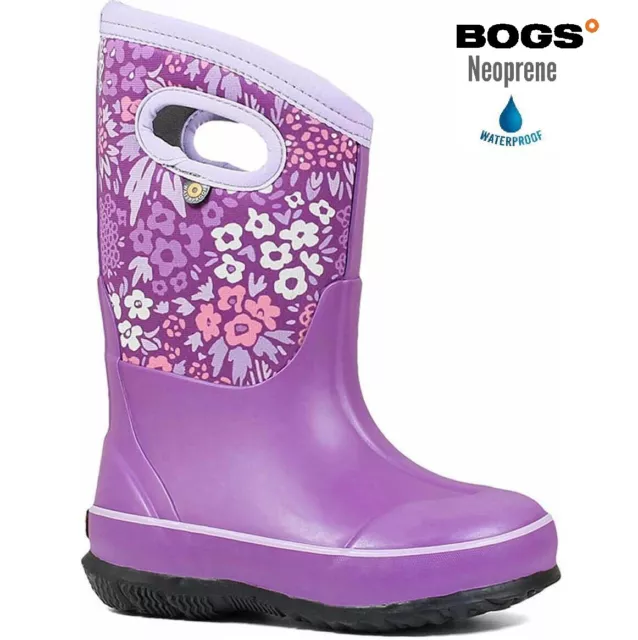 BOGS Kid Boots Waterproof Neoprene Rain Muck Wellies Girls Wellingtons Size