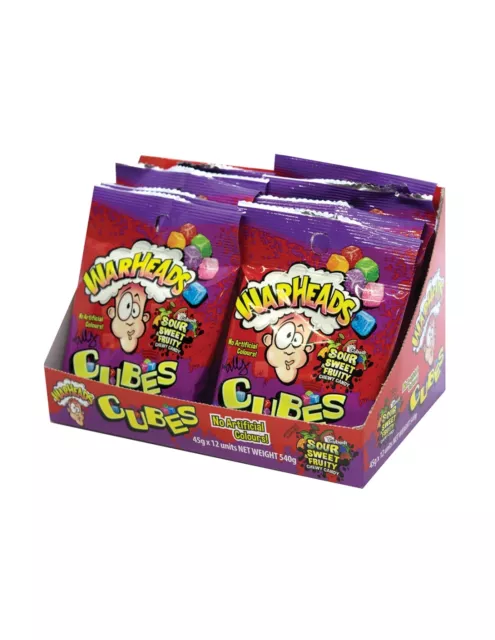 Warheads Sour Candy Cubes 45gm x 12