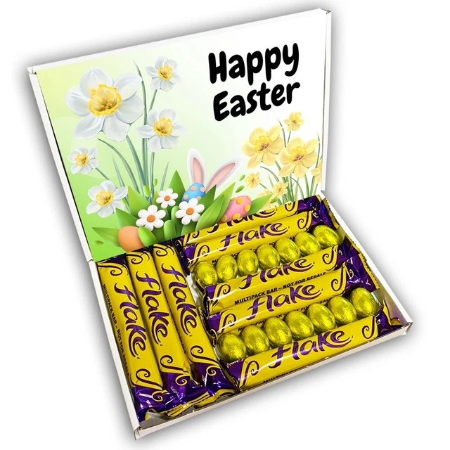 CADBURYS FLAKE MILK Chocolate & Mini Eggs Gift Box Hamper Easter Gift