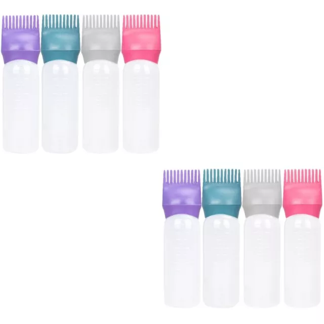 8 piezas peine de limpieza en seco botellas de tinte para el cabello aplicador de color