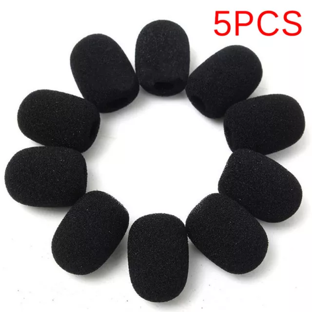 5PCS Microphone Headset Grill Windscreen Sponge Foam Black Mic Cover_tu