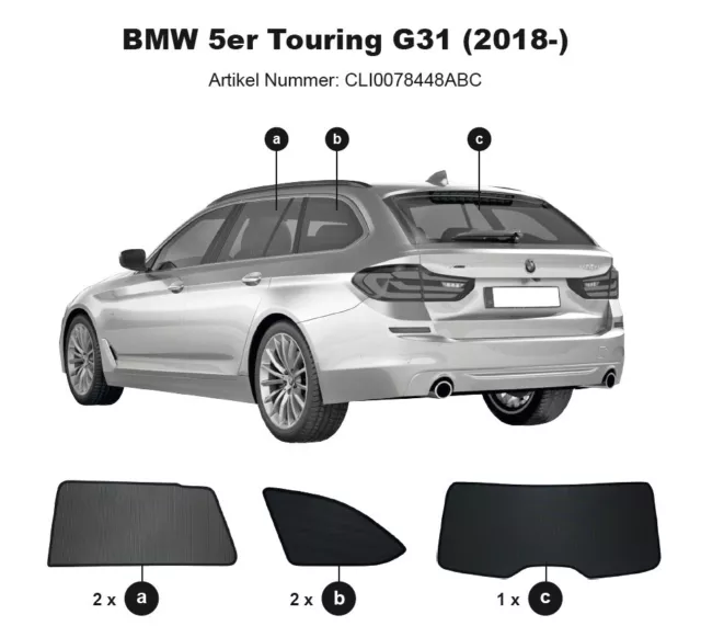 ClimAir Sonniboy Sonnenschutz BMW 5er Touring G31 2018- Kombi Scheibennetze