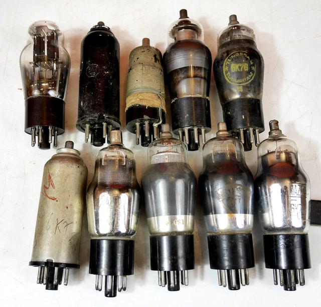Lot De 3 Tubes Radio 6K7 / CV1943 6K9C - 2 Neufs + 1 Occasion - Métal - Fabriqué En France