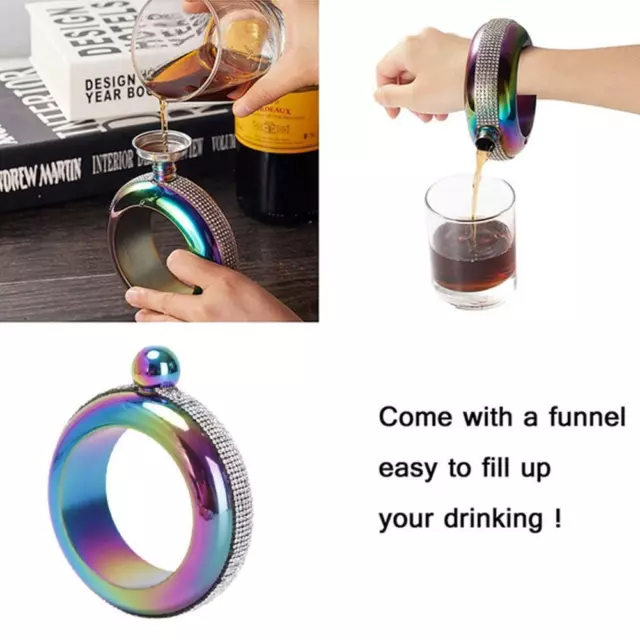 Stainless Steel Bracelet Flask Creative Bangle Hip Flask for Wine Liquor Prof