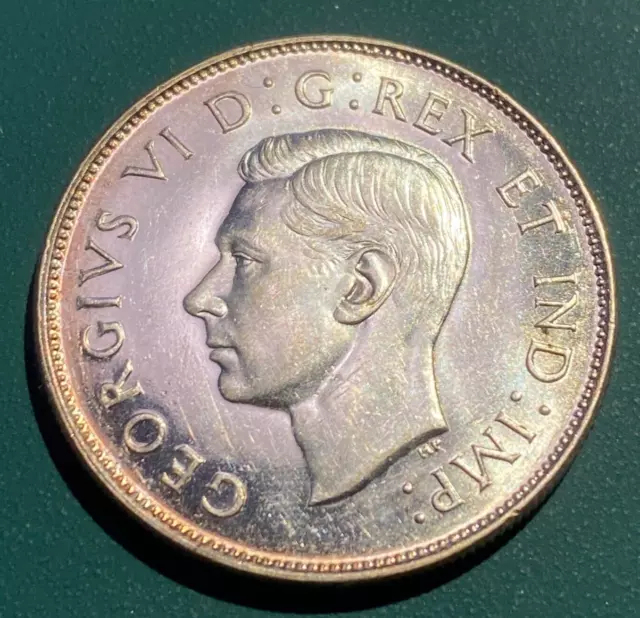 SUPER UNC - Canada - 1945 - 50 Cents - Attractive Silver Coin!